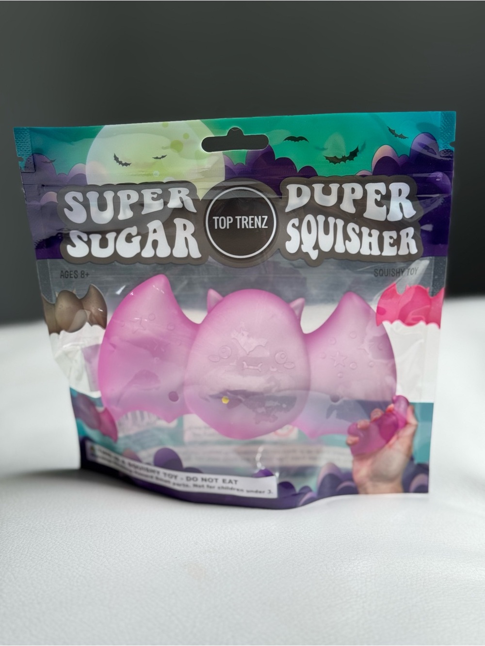 Super Duper Bat Sugar Squisher Halloween Purple Toy Trenz Squishy SHIPS TODAY